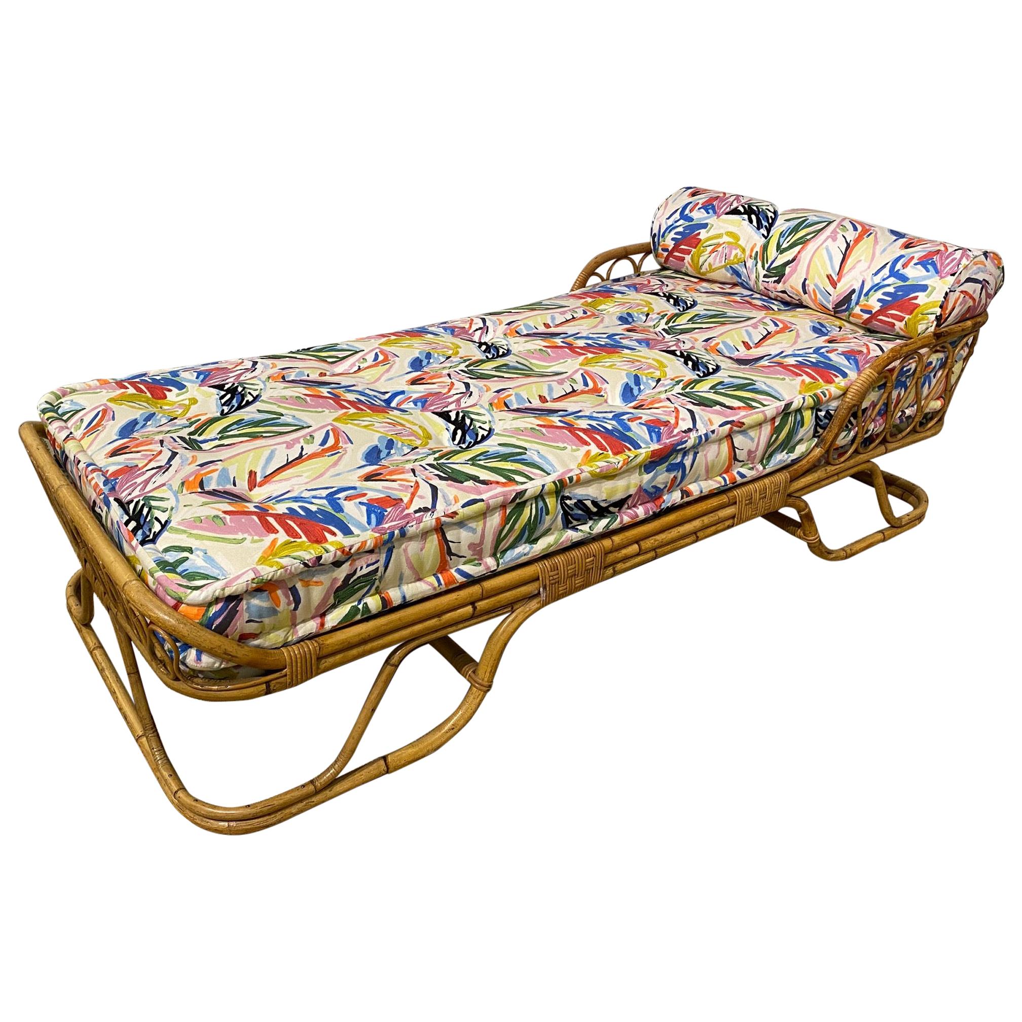Vintage Italian Bamboo Daybed For Sale