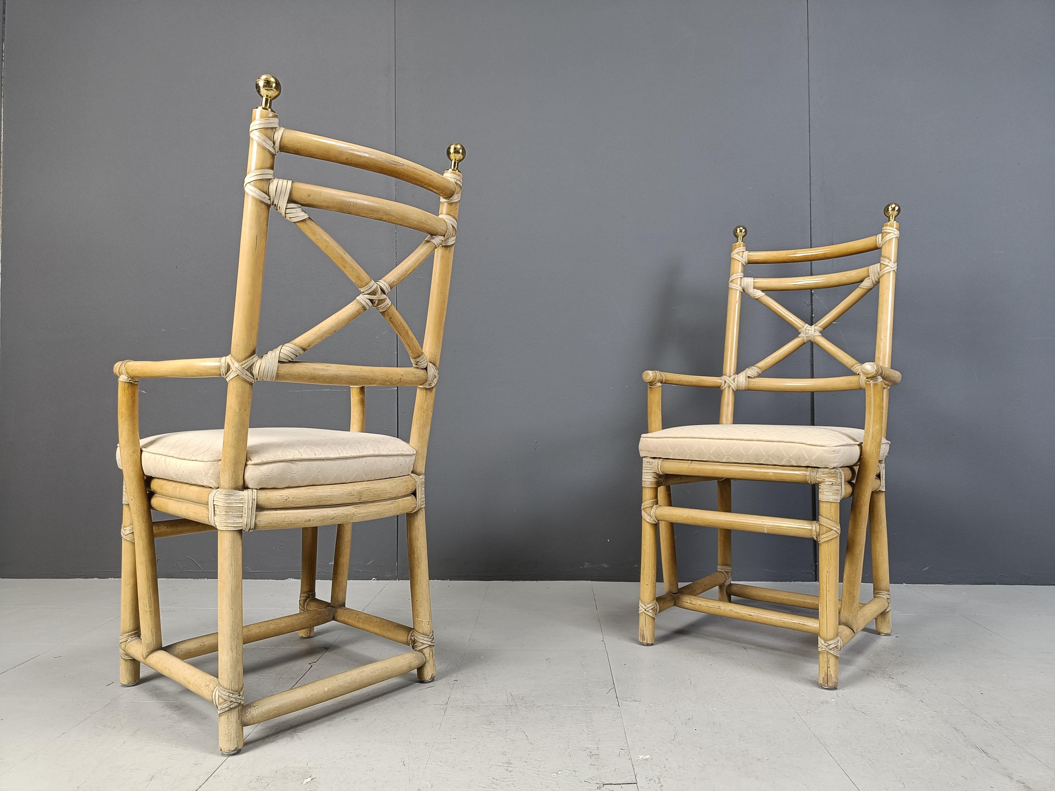 Vintage Italian bamboo dining chairs by Gasparucci, 1980s 4