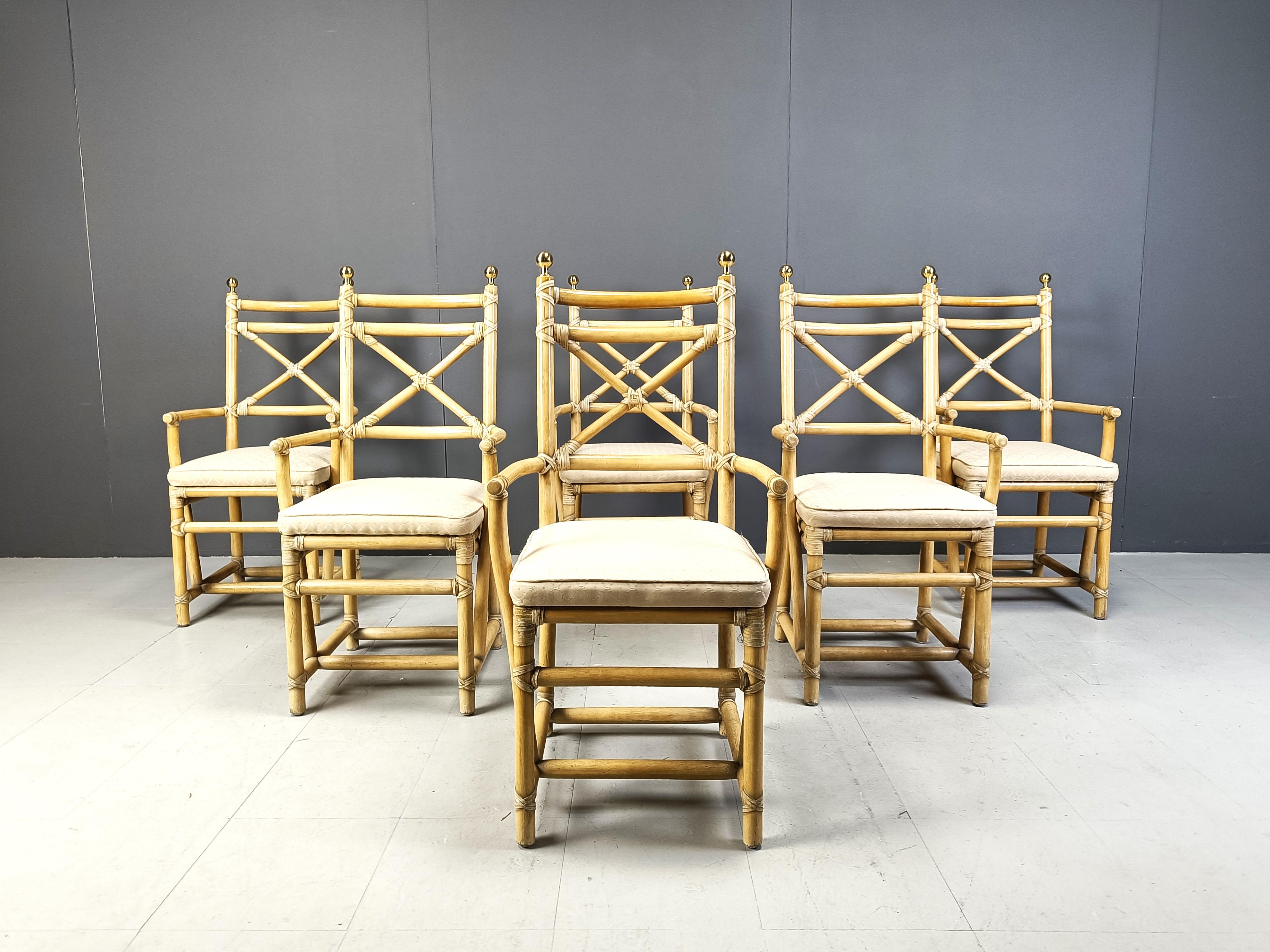Vintage Italian bamboo dining chairs by Gasparucci, 1980s In Good Condition In Leuven, Vlaams Gewest