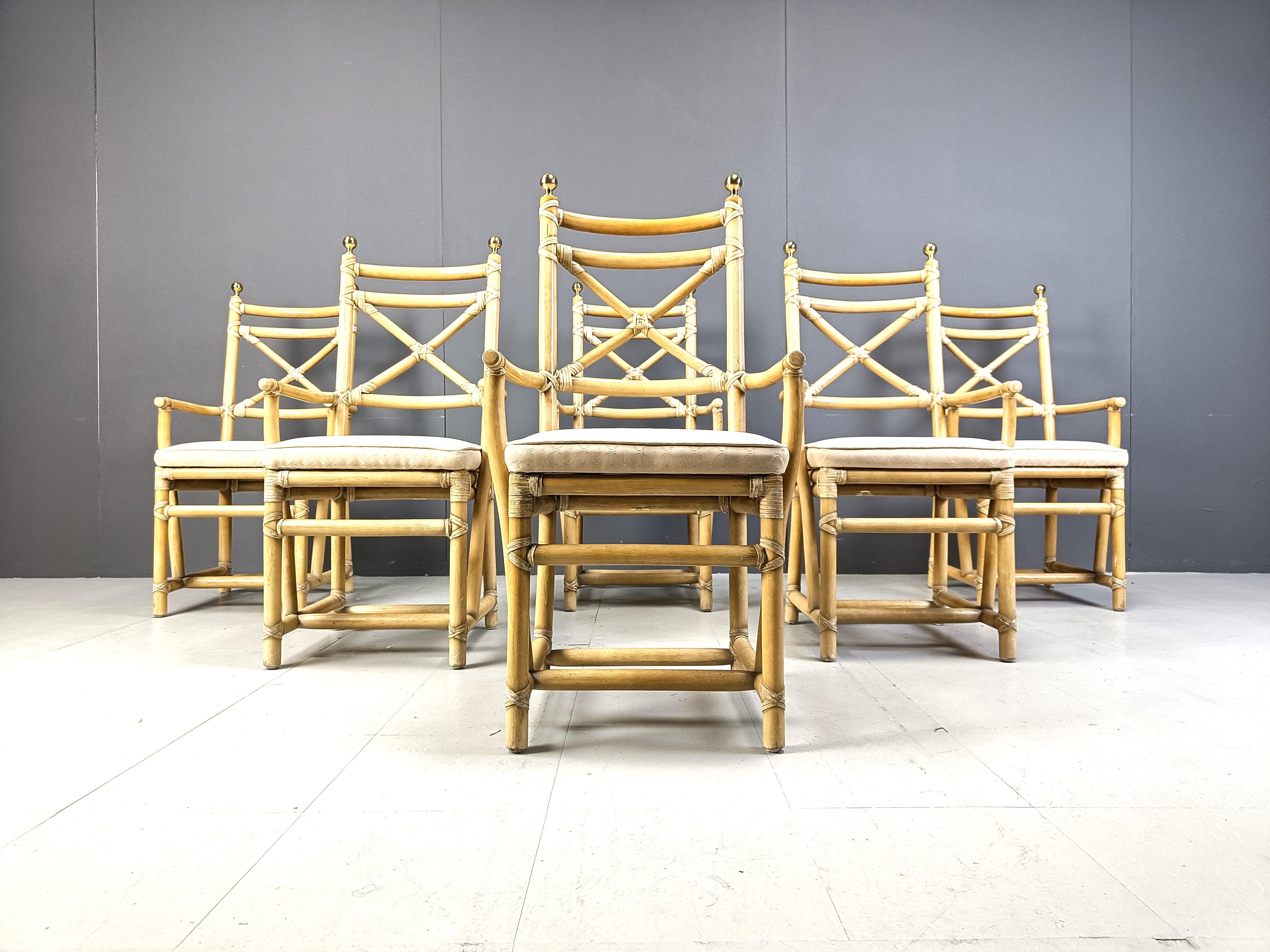 Late 20th Century Vintage Italian bamboo dining chairs by Gasparucci, 1980s