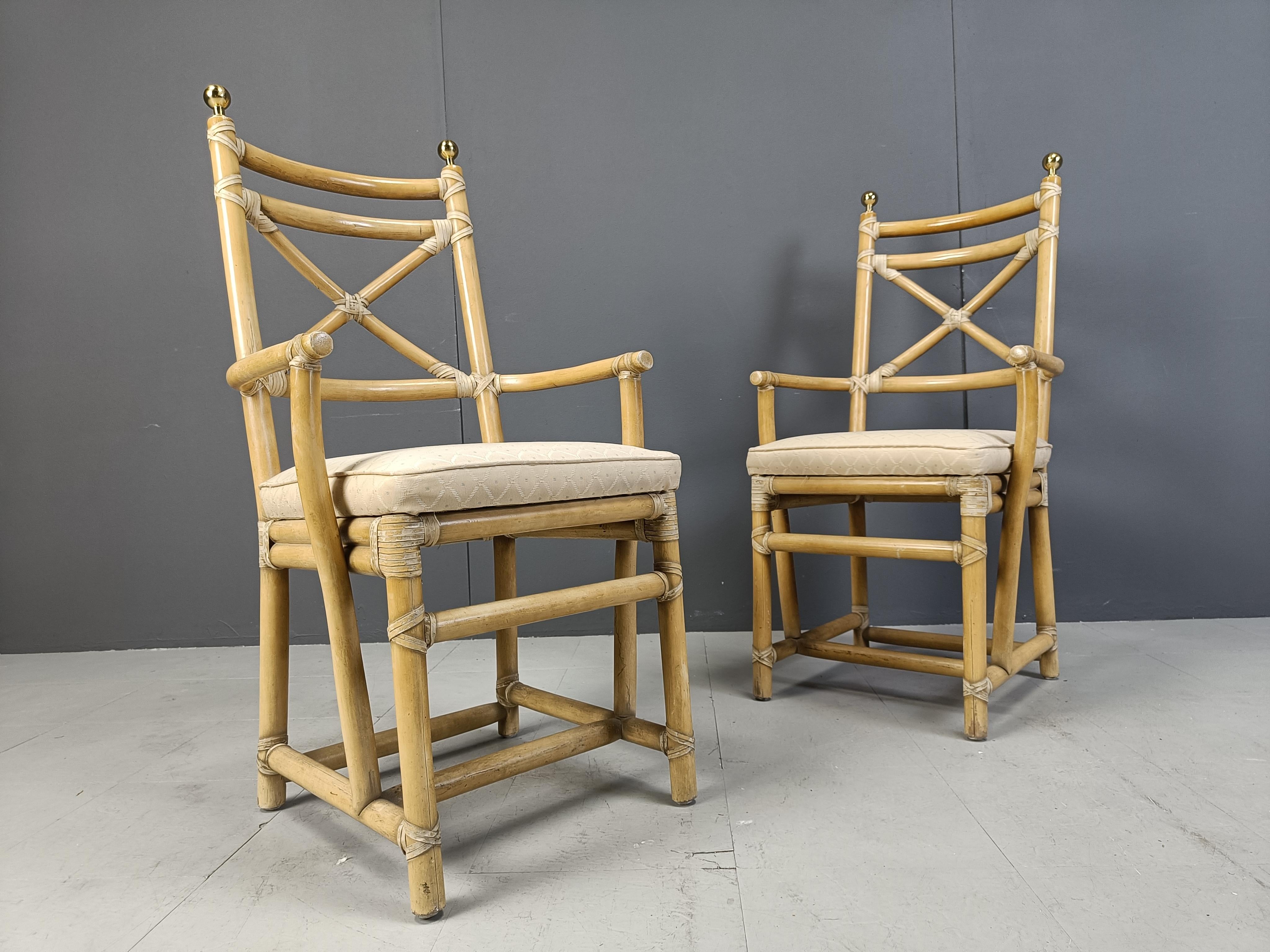 Vintage Italian bamboo dining chairs by Gasparucci, 1980s 3