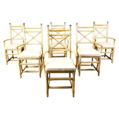 Vintage Italian bamboo dining chairs by Gasparucci, 1980s