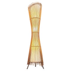Vintage italian bamboo floor lamp, 1960s