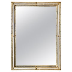 Vintage Italian Bamboo Form Gold Leaf Mirror
