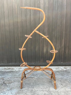Vintage Italian Bamboo Plant holder 1970s