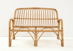 Vintage Italian Bamboo Settee