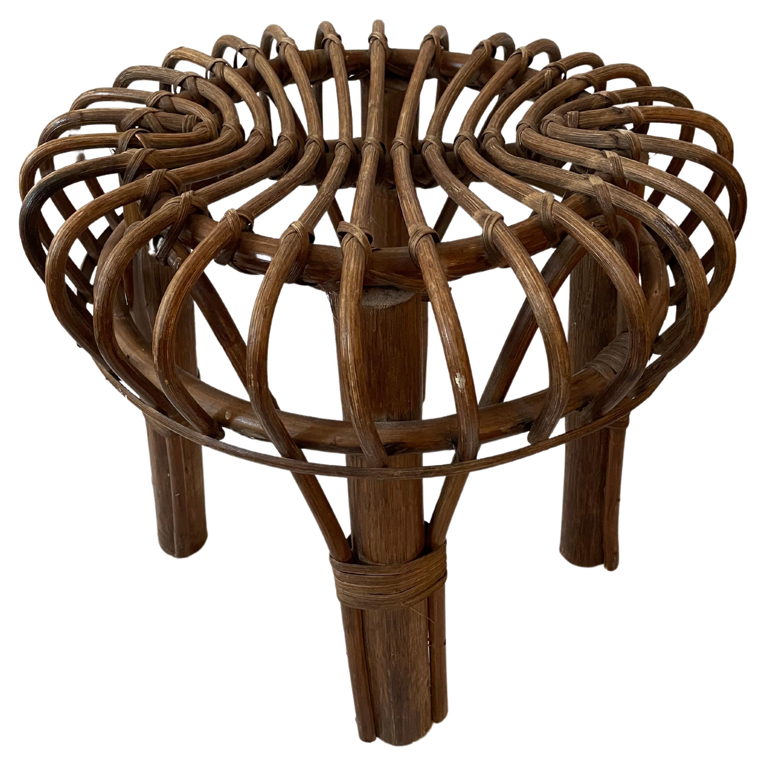 Vintage Italian Bamboo Stool at 1stDibs