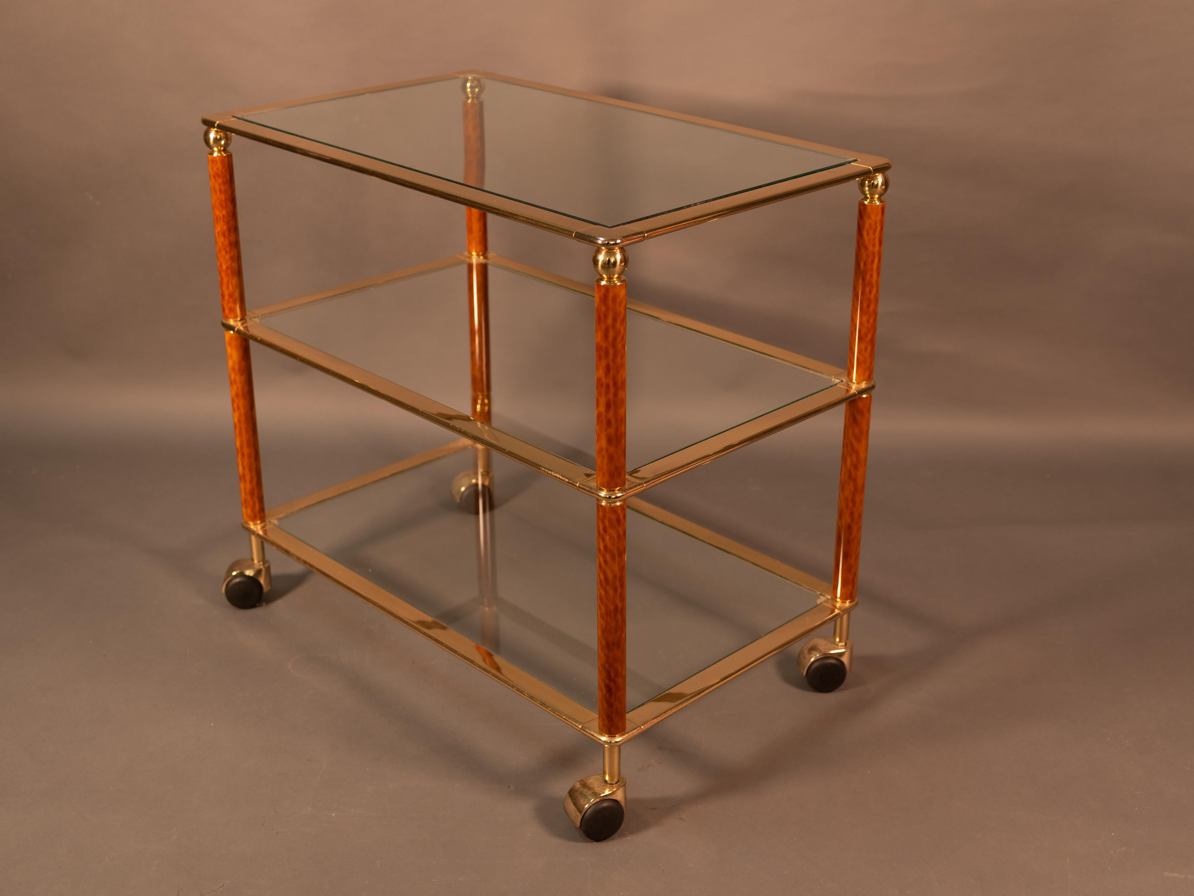 Willy Rizzo Style Vintage Italian Bar Cart 1