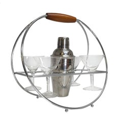 Vintage Italian Bar Set in the Manner of Alessi