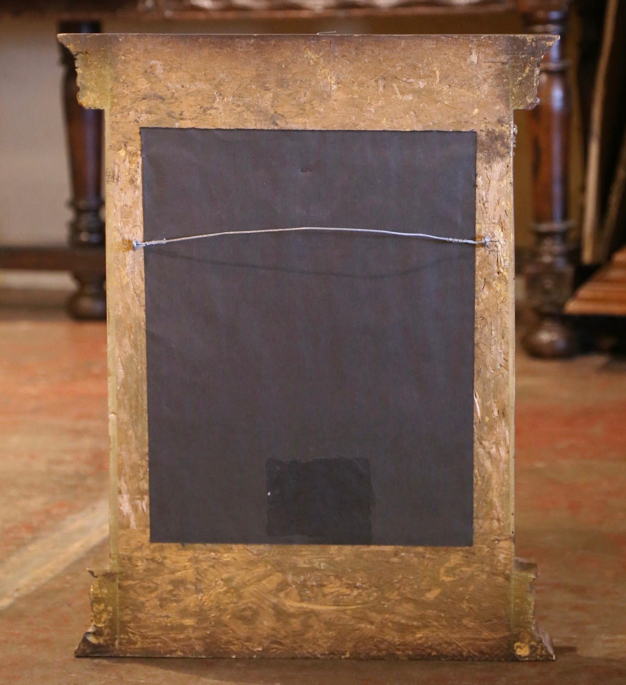 Vintage Italian Baroque Carved Giltwood Wall Mirror For Sale 2