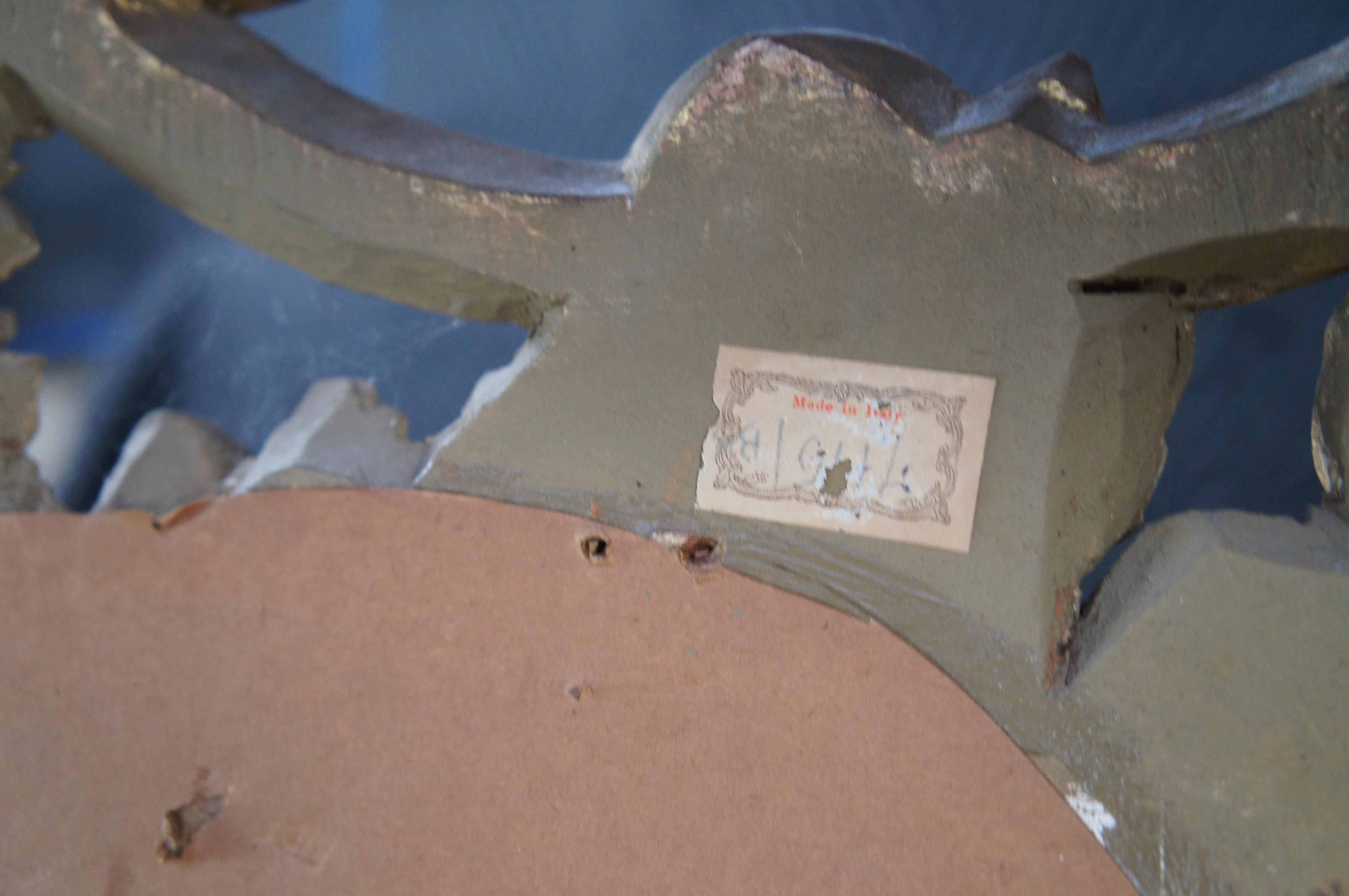 Specchio da parete d'epoca in stile barocco rococò con foglia d'acanto e sopra la mensola in vendita 4