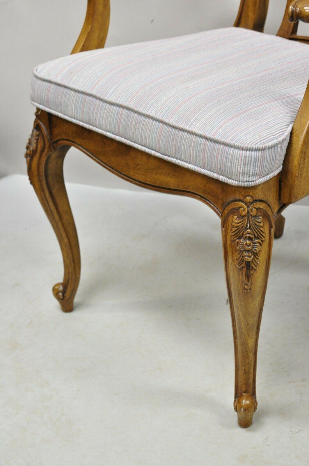 Vintage Italian Baroque Style Carved Wood Dining Chairs, Set of 6 For Sale 2