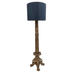 Vintage-Stehlampe aus handgeschnitztem Holz im italienischen Barockstil