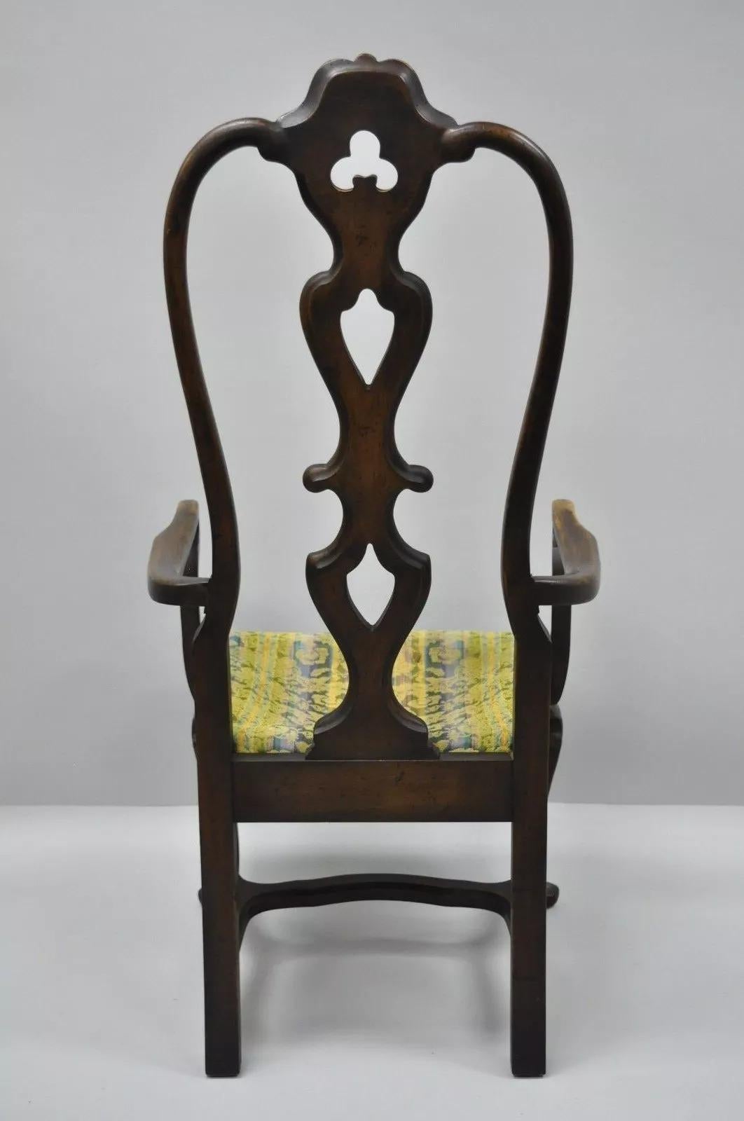 Paire de fauteuils de salle à manger à haut dossier de style rococo suédois baroque italien vintage en vente 3