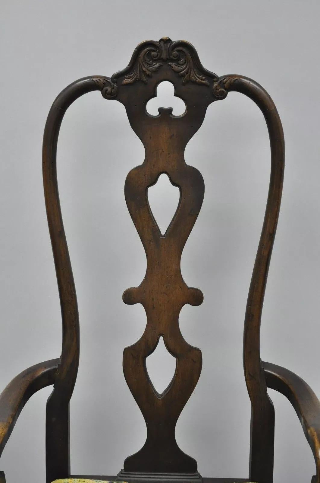 Rococo Paire de fauteuils de salle à manger à haut dossier de style rococo suédois baroque italien vintage en vente