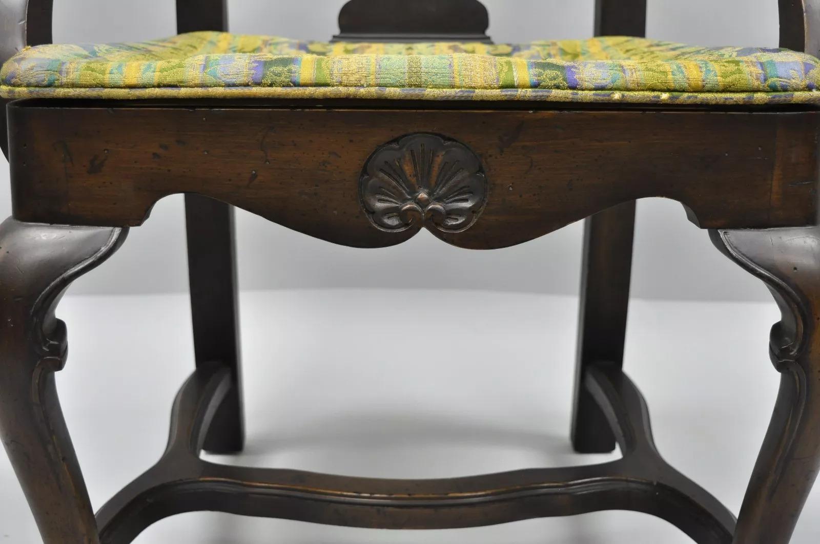 Paire de fauteuils de salle à manger à haut dossier de style rococo suédois baroque italien vintage Bon état - En vente à Philadelphia, PA