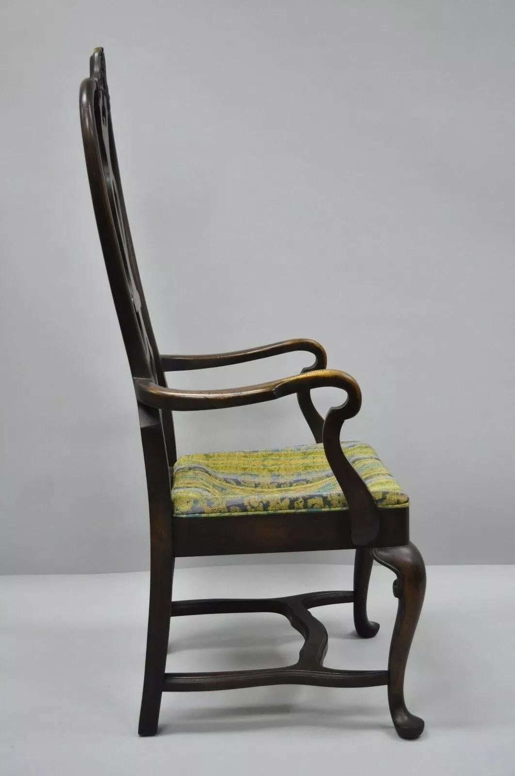 Paire de fauteuils de salle à manger à haut dossier de style rococo suédois baroque italien vintage en vente 1