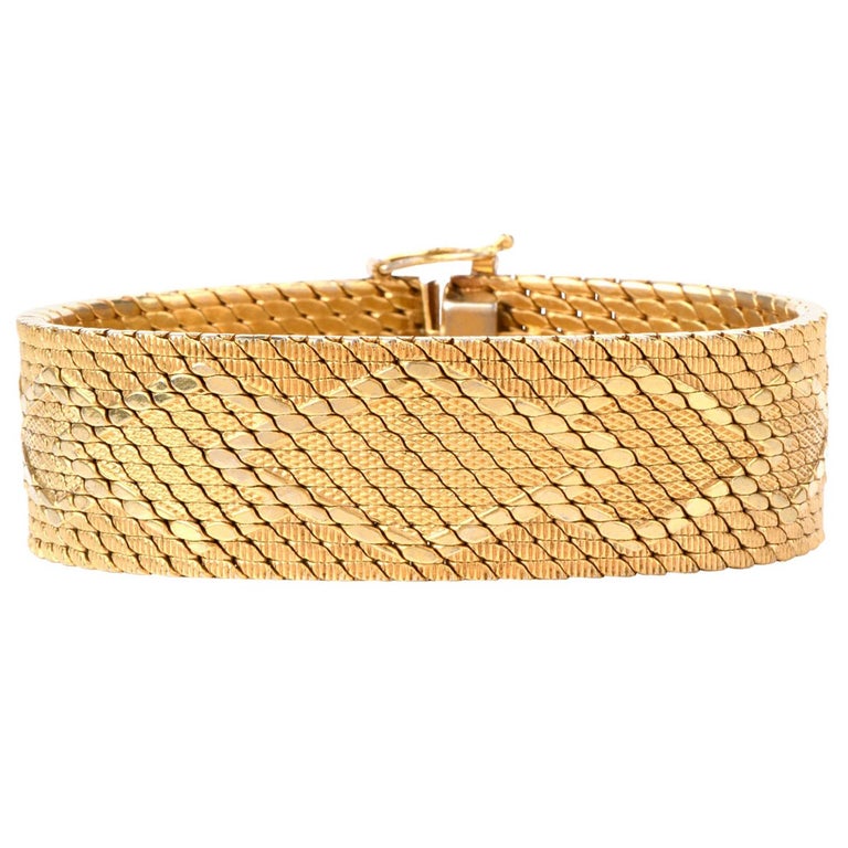 Vintage Italian Basket Weave Bracelet For Sale at 1stDibs vintage