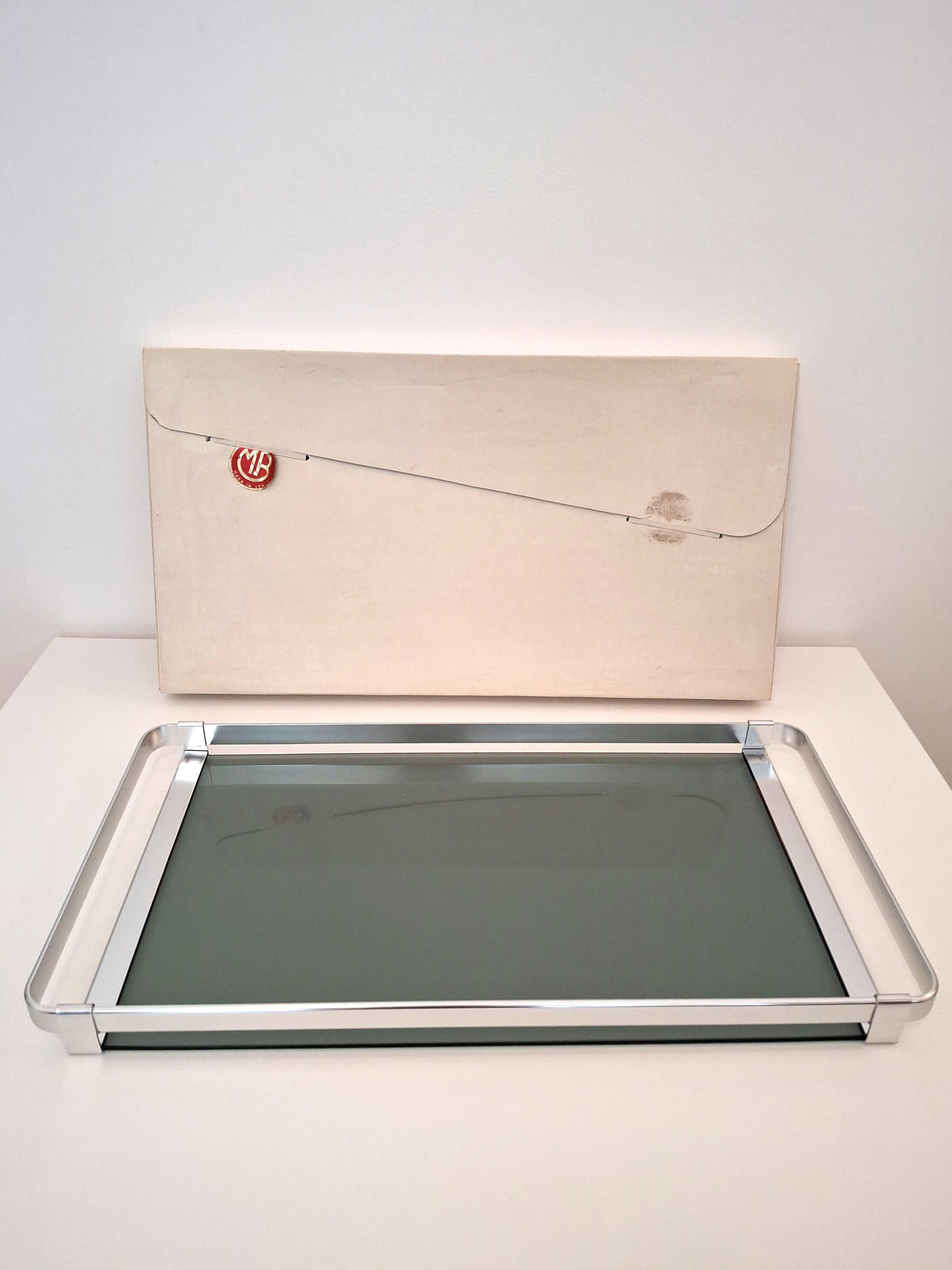Italienisches Vintage-Tablett im Bauhaus-Stil (1970er Jahre) (Edelstahl) im Angebot