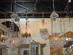 Lámparas colgantes italianas vintage de cuentas de cristal