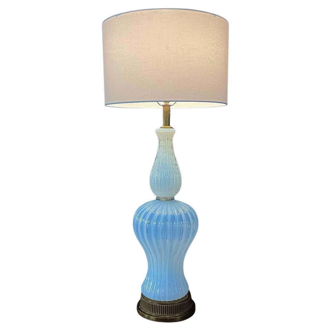 Vintage Italian Beige Murano Glass Table Lamp