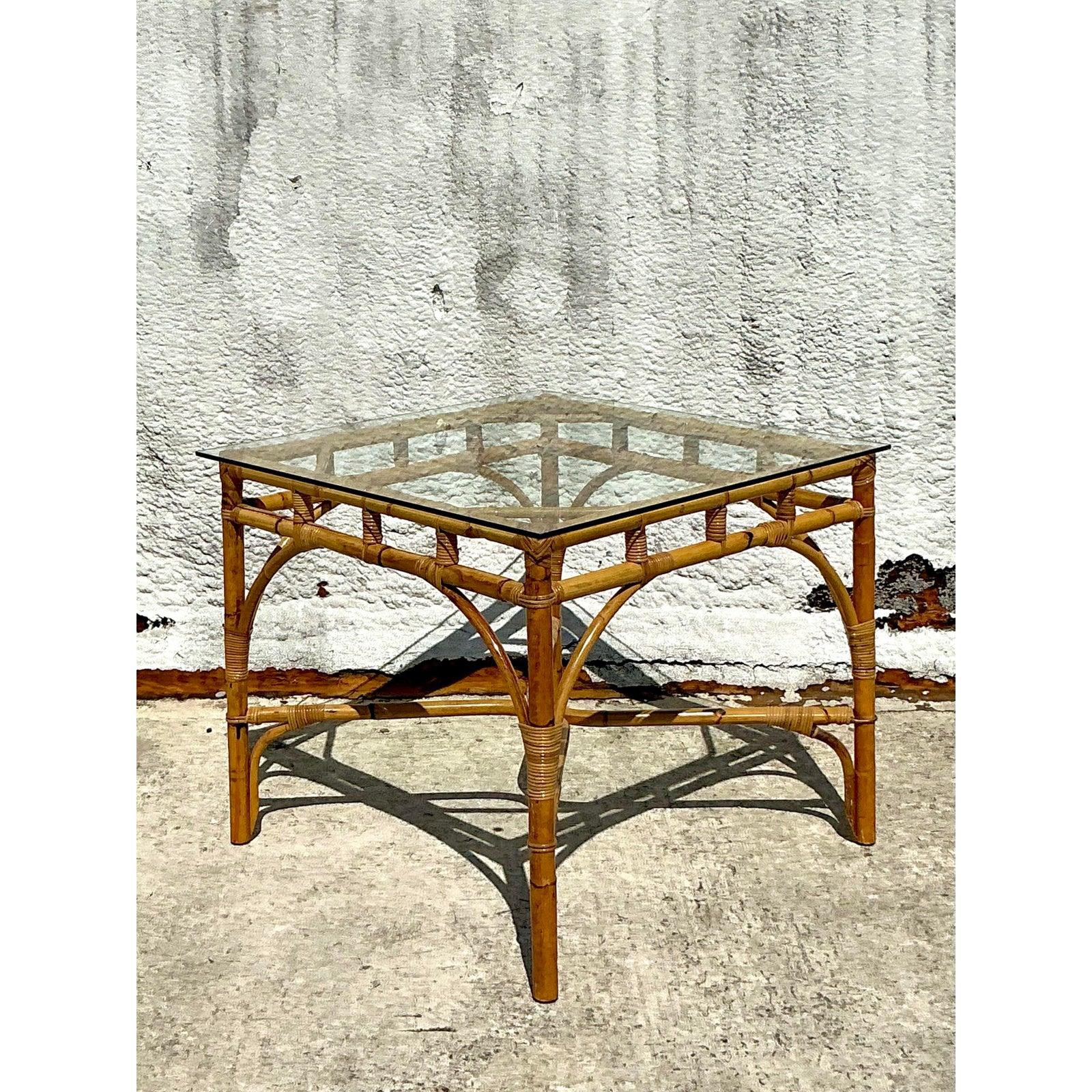 Vintage Italian Bent Bamboo Game Table For Sale 3
