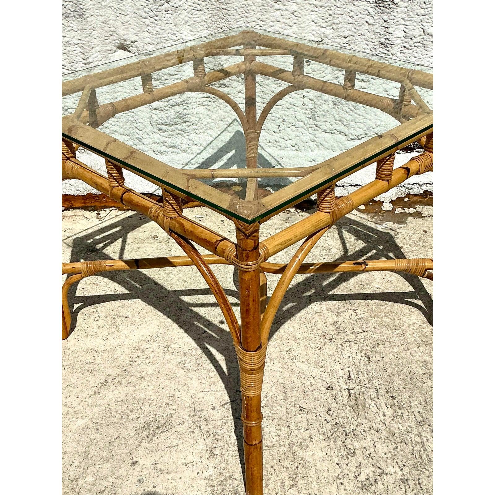Vintage Italian Bent Bamboo Game Table For Sale 4