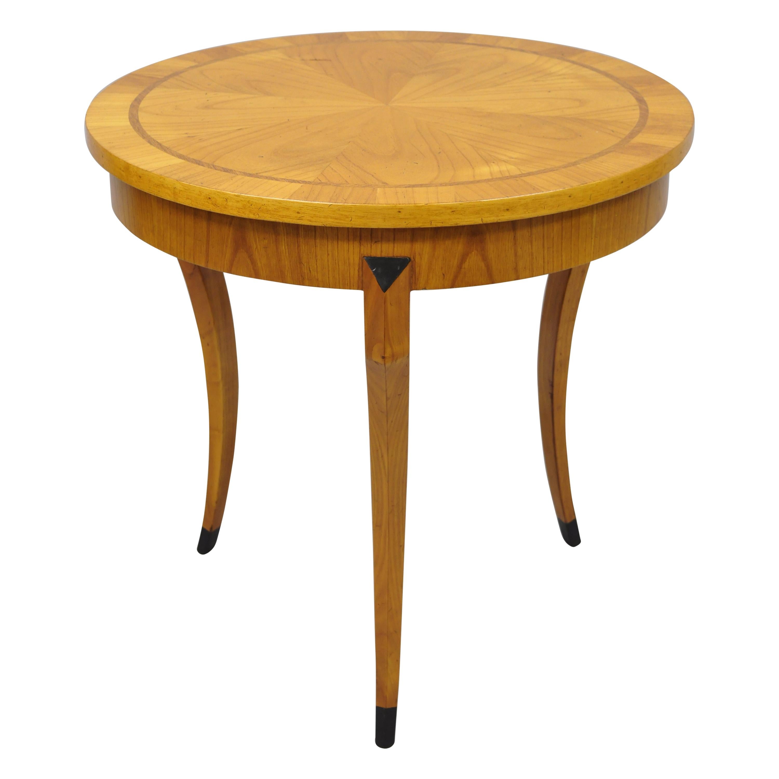 Vintage Italian Biedermeier Style Saber Leg Round Lamp Side Table