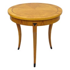 Vintage Italian Biedermeier Style Saber Leg Round Lamp Side Table