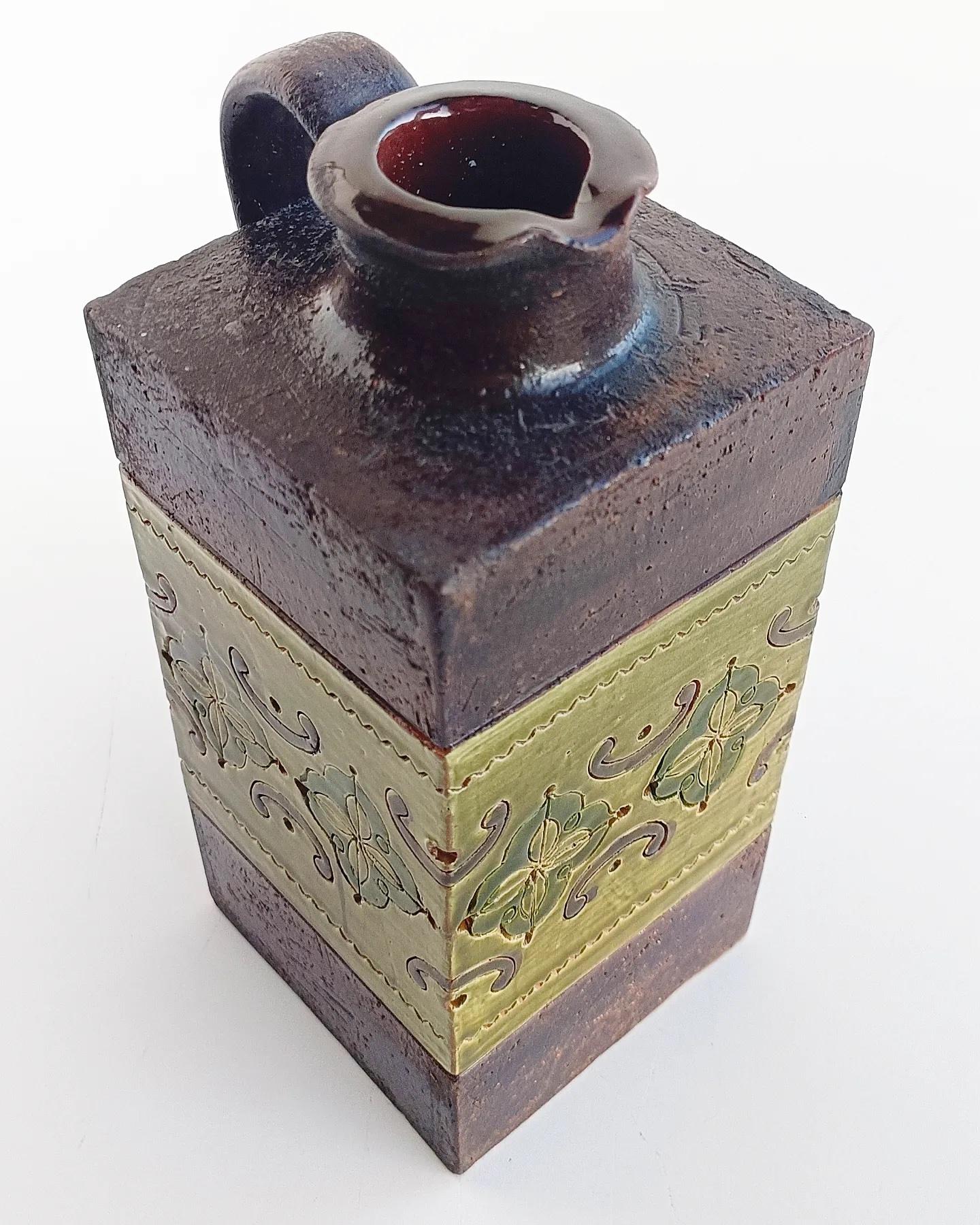 Italienischer Bitossi Aldo Londi Vintage-Krug aus Keramik mit arabischem Dekor, 1960er Jahre (Glasiert) im Angebot