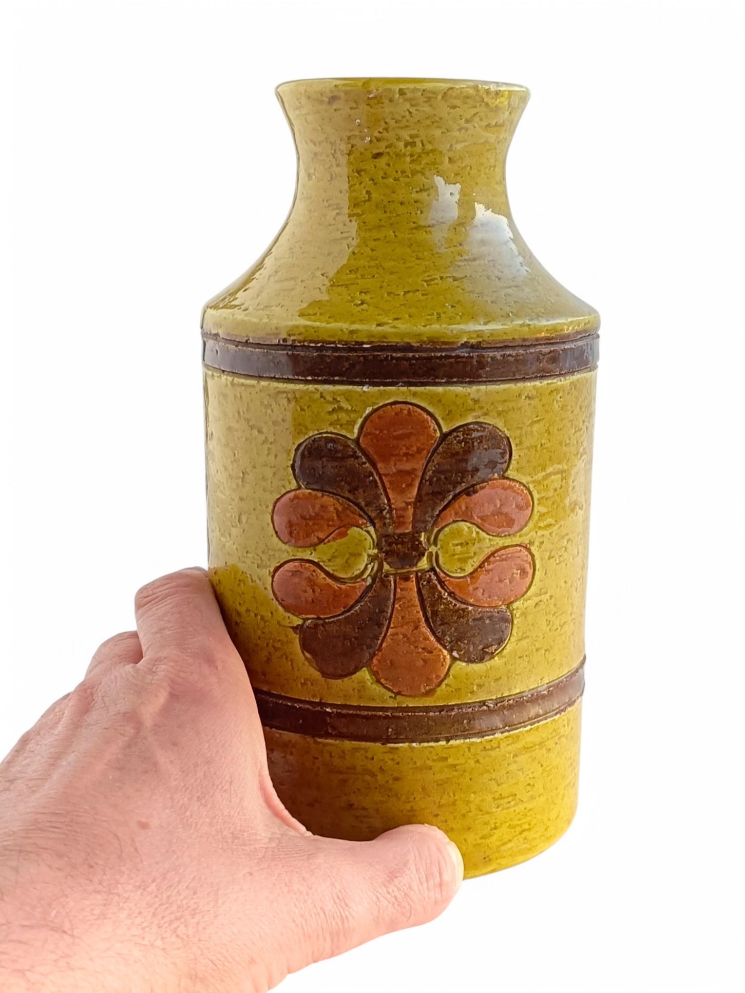 Vaso italiano d'epoca in ceramica Bitossi di Aldo Londi, Mid Century Modern, 1960 in vendita 6