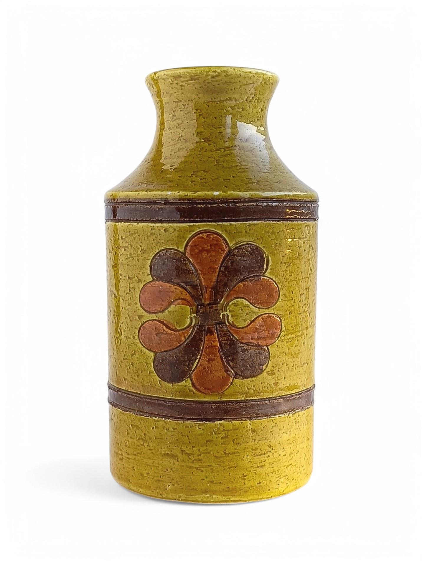 Mid-Century moderno Vaso italiano d'epoca in ceramica Bitossi di Aldo Londi, Mid Century Modern, 1960 in vendita