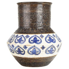 Vintage Italian Bitossi "Moroccan Hearts" Pottery Vase Design Aldo Londi, 1960s