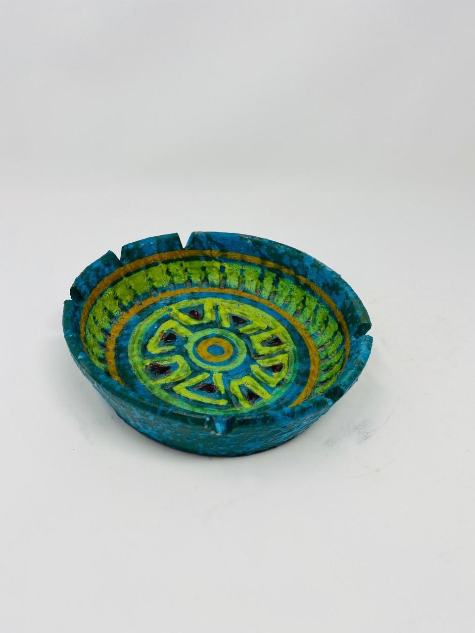 Hand-Crafted Vintage Italian Bitossi Studio Pottery Ashtray For Sale