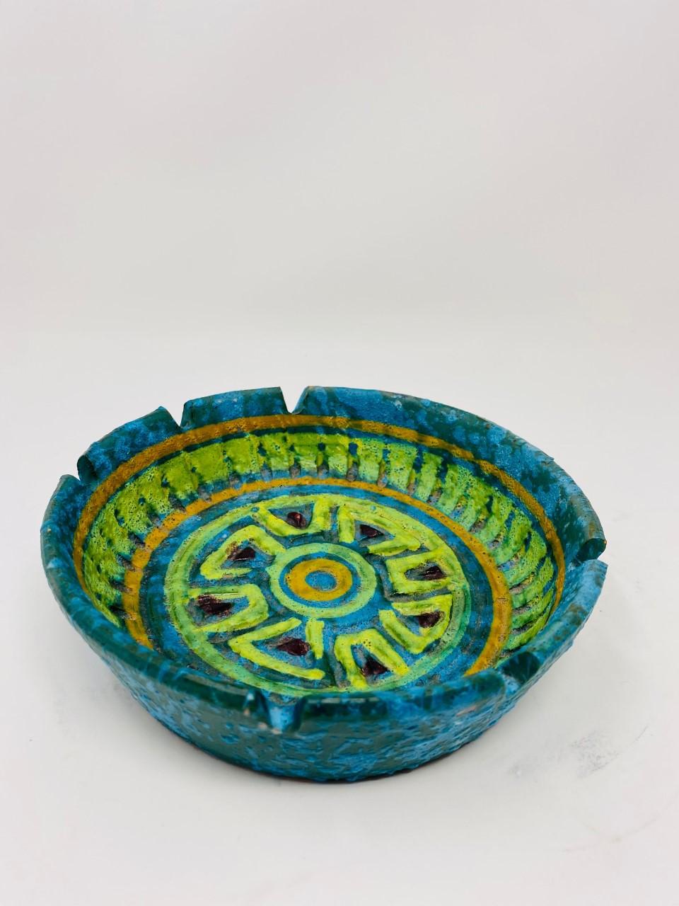 Vintage Italian Bitossi Studio Pottery Ashtray In Good Condition For Sale In San Diego, CA