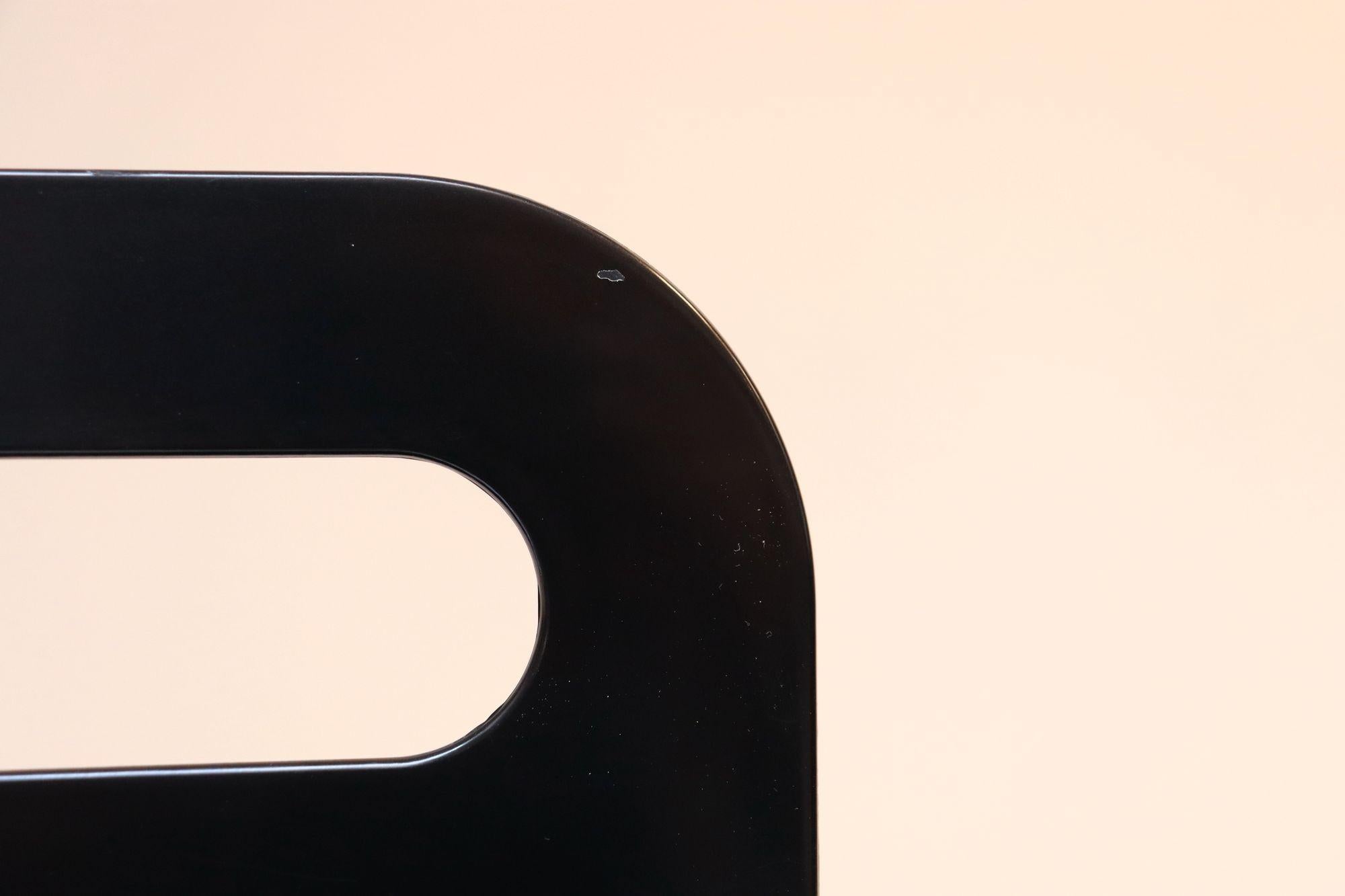 Vintage Italian Black ABS Plastic Magazine Rack by Olaf von Bohr for Kartell For Sale 4