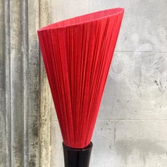 Vintage Italian Black Lacquered Wood Floor Lamp, 1950s