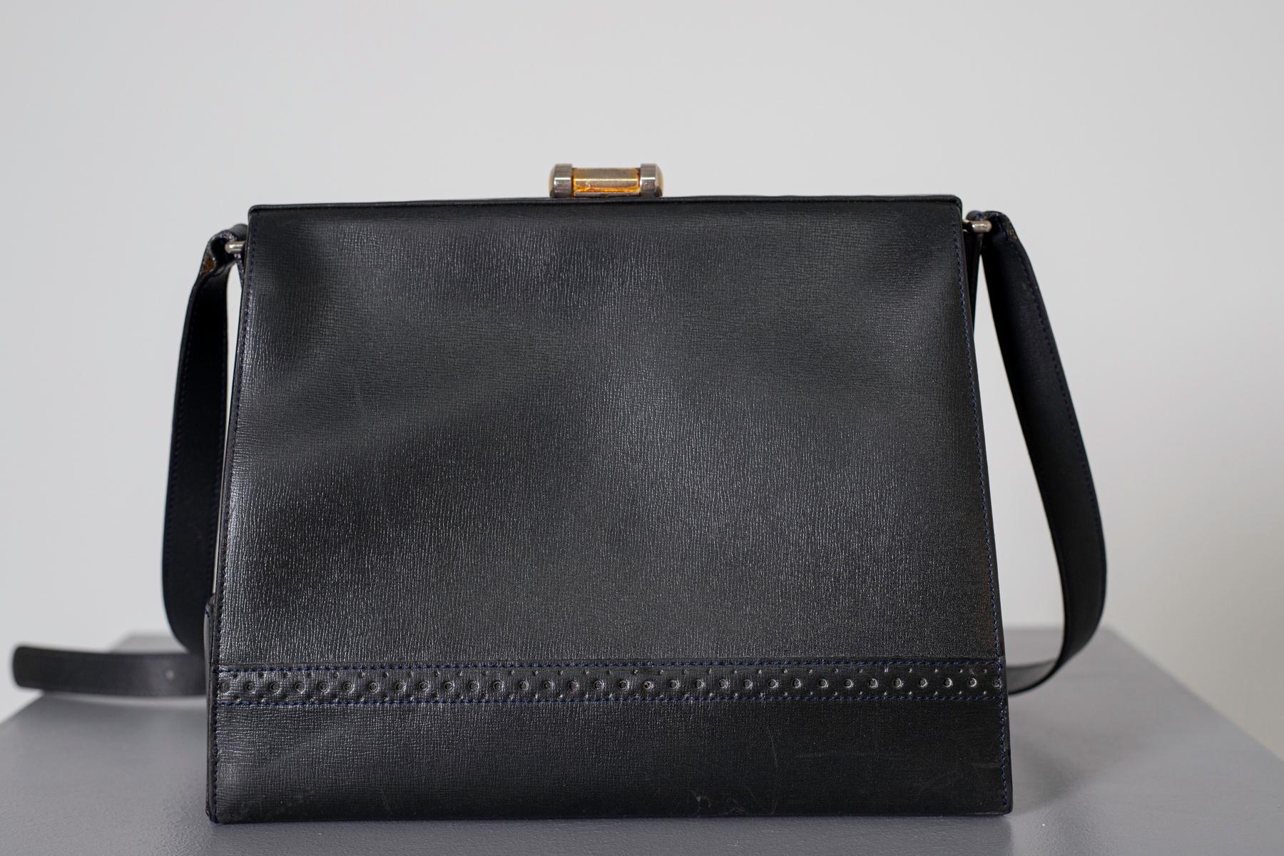 Noir Luana - Sac en cuir italien vintage en vente