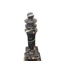 Vintage Italian Black Marble Column