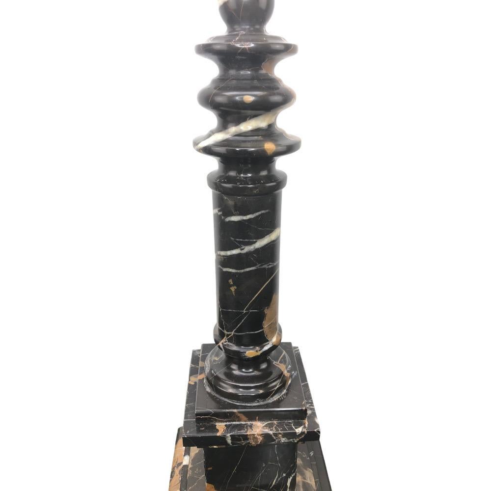 Vintage Italian Black Marble Column In Good Condition For Sale In Chapel Hill, NC