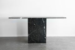 Vintage Italian Black Marble Console Sofa Table circa 1970s