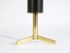 Cendrier italien vintage en métal noir et laiton du milieu du siècle dernier