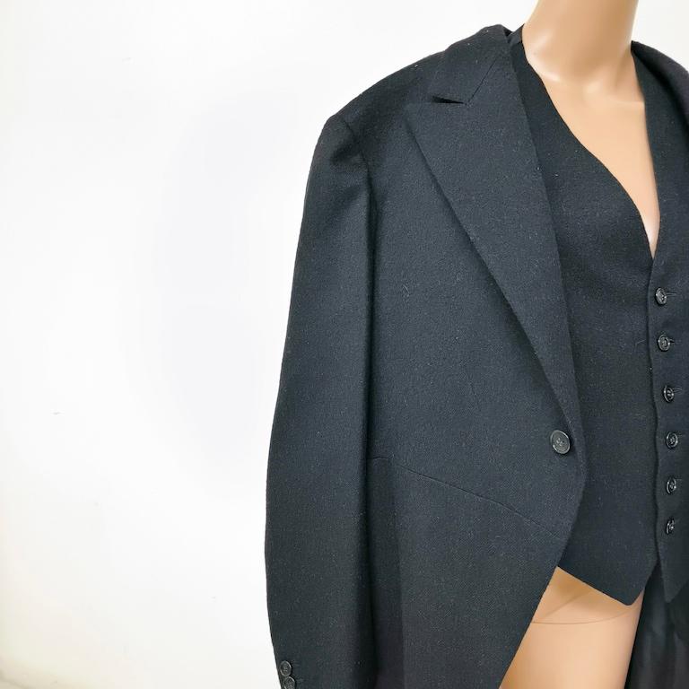 Vintage Italian black wool tailcoat (“smoking”) in vendita 8
