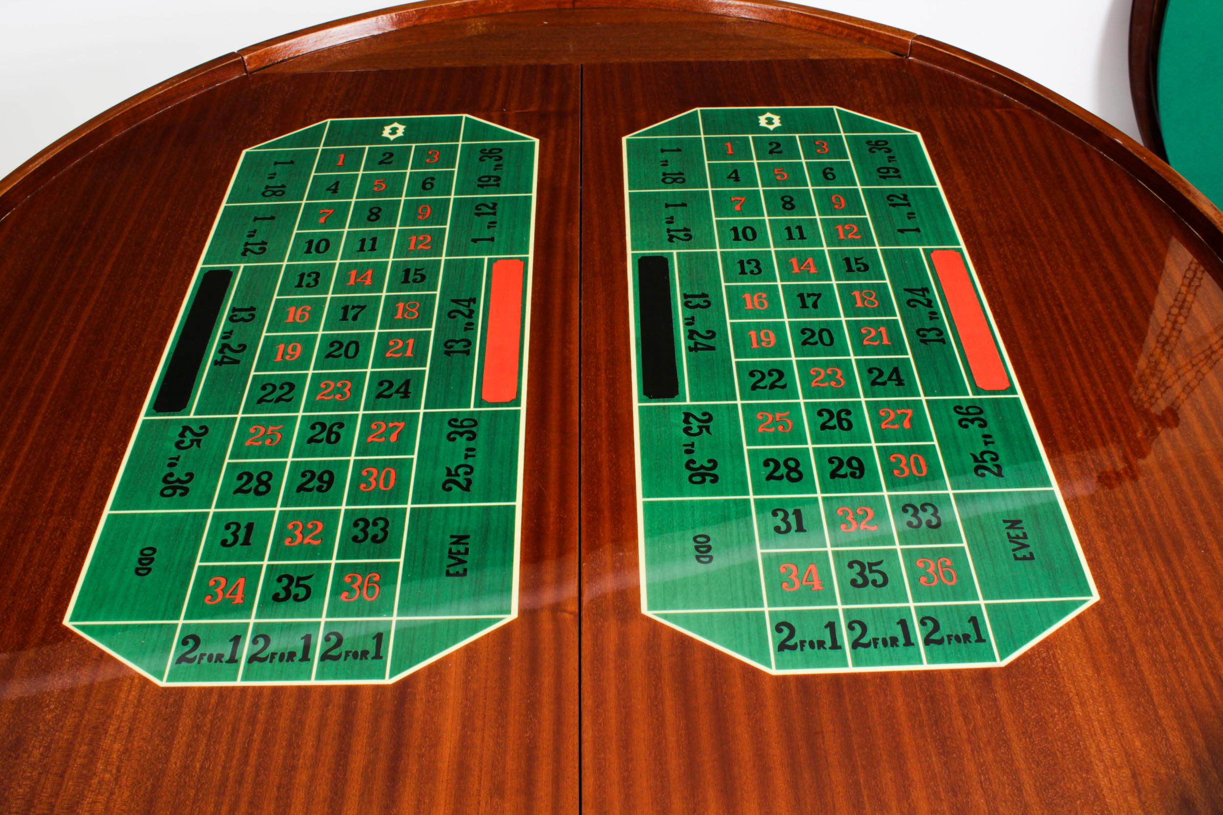 Vintage Italian Blackjack Games Card Roulette Table, Mid-20th Century 8