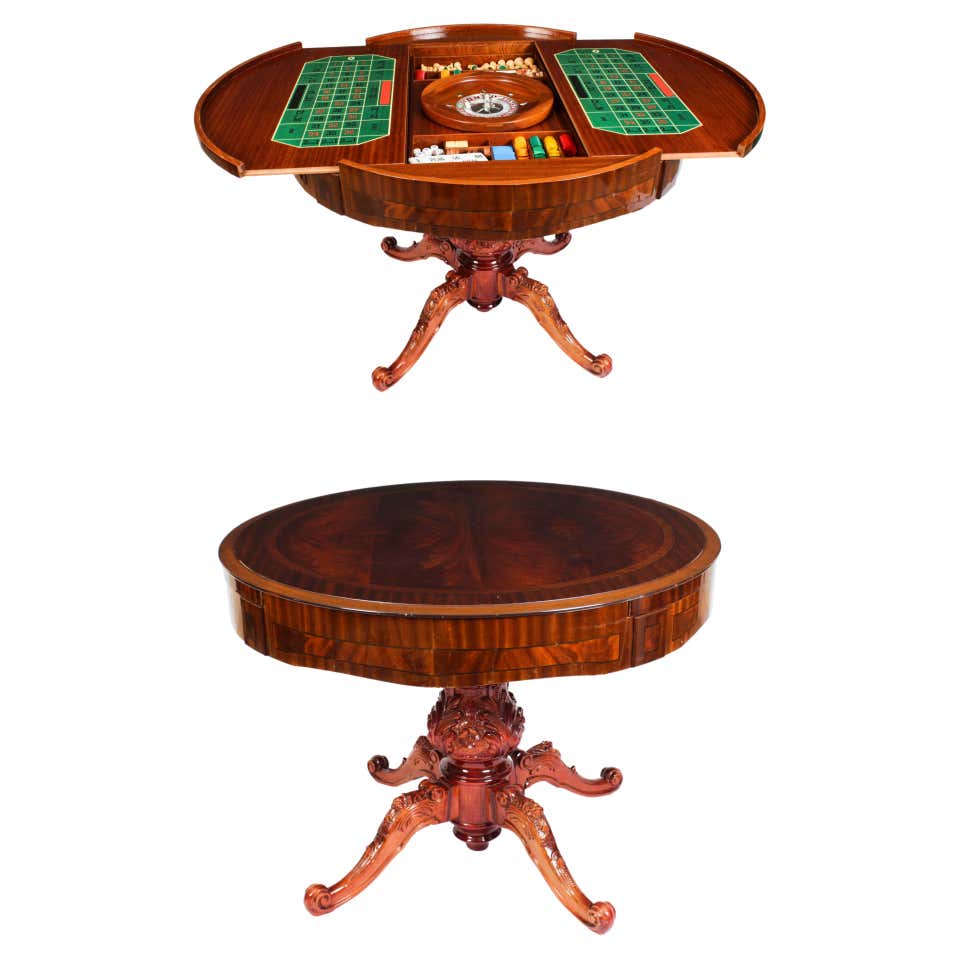 Retro Roulette Table Antique Victorian Mahogany Games Roulette Table, 19th Century at ...