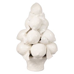 Vintage Italian Blanc de Chine Majolica Lemon Topiary