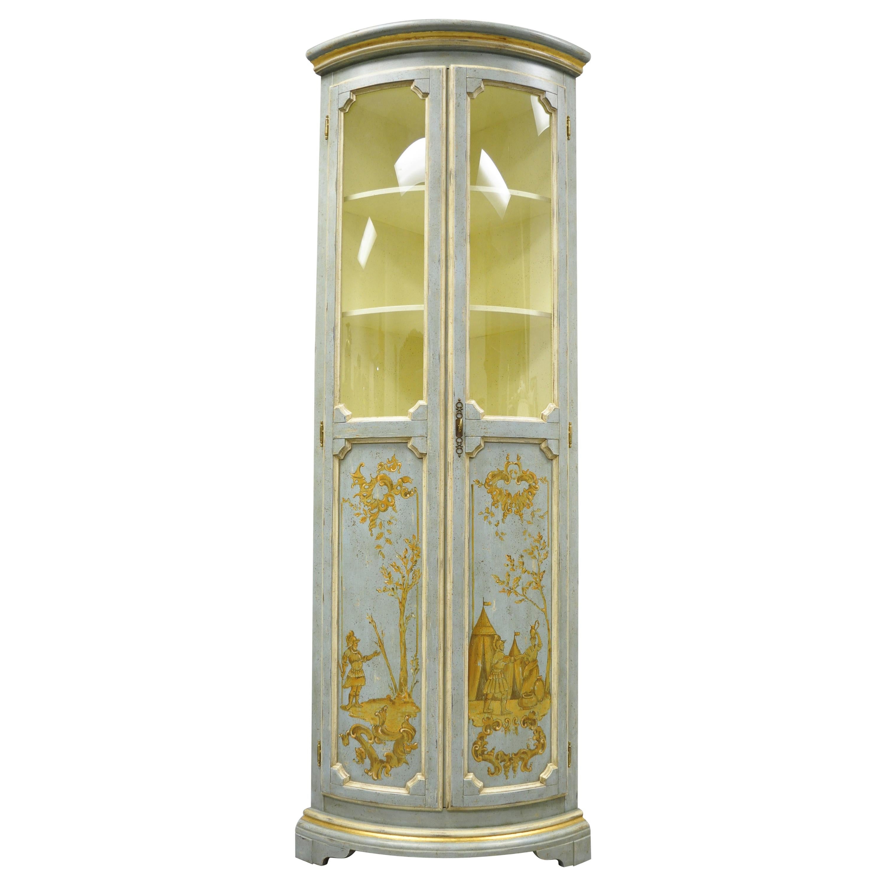 Narrow corner curio cabinet top