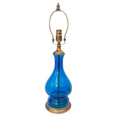 Vintage Italian Blue Glass Lamp