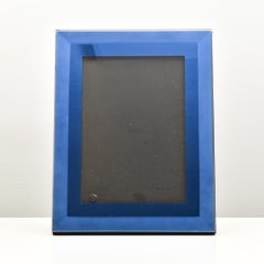 Vintage Italian Blue Glass Picture Frame in Fontana Arte Style, 20th Century