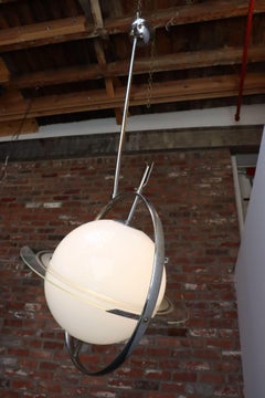 Vintage Italian Blue Glass "Saturn" Pendant After Gio Ponti and Pietro Chiesa